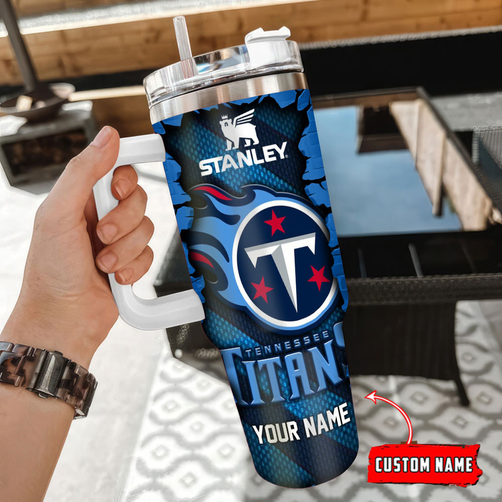 Custom Tennessee Titans Stanley Tumbler with Handle & Straw - Personalized Gift - Image 3