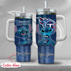 Custom Name Tennessee Titans Tumbler with Cute Character Design