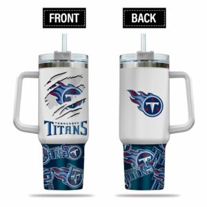 Tennessee Titans Insulated Tumbler with Handle & Straw - Perfect for Game Day!