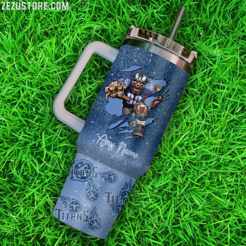 Personalized Football Fan Tumbler with Handle - Custom Name & Team Design - Image 3