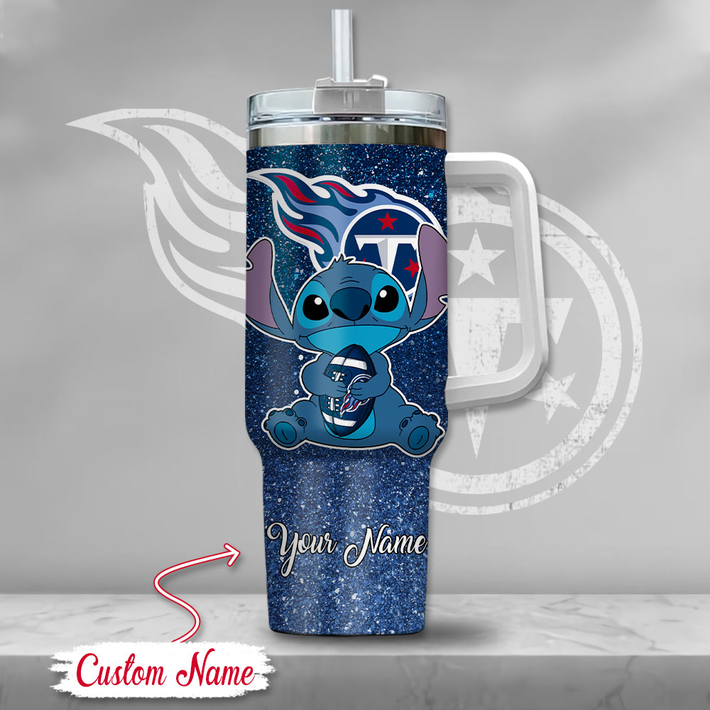 Custom Name Tennessee Titans Tumbler with Cute Character Design - Image 2