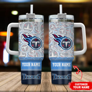 Customizable Titans Team Logo Insulated Tumbler with Handle & Straw