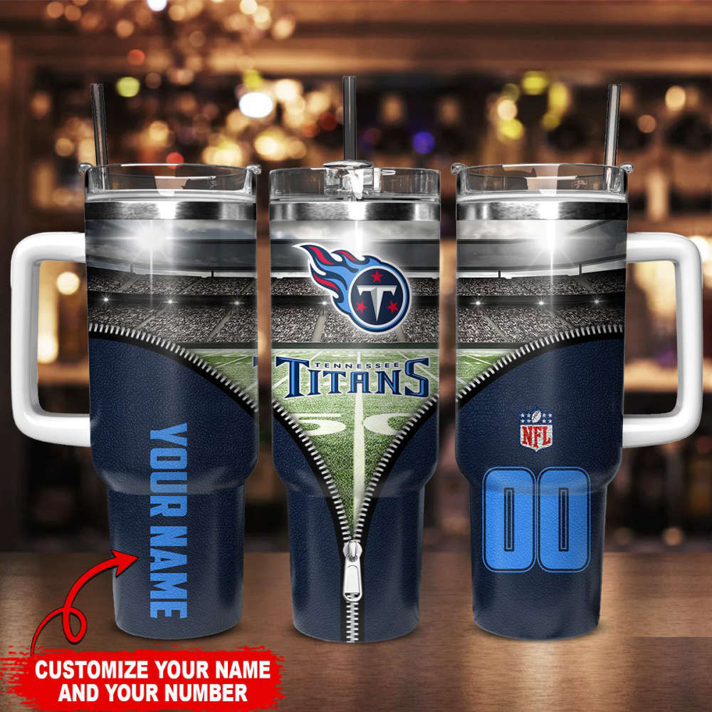 Custom NFL Team Tumbler with Handle - Personalize Your Name & Number - Image 2
