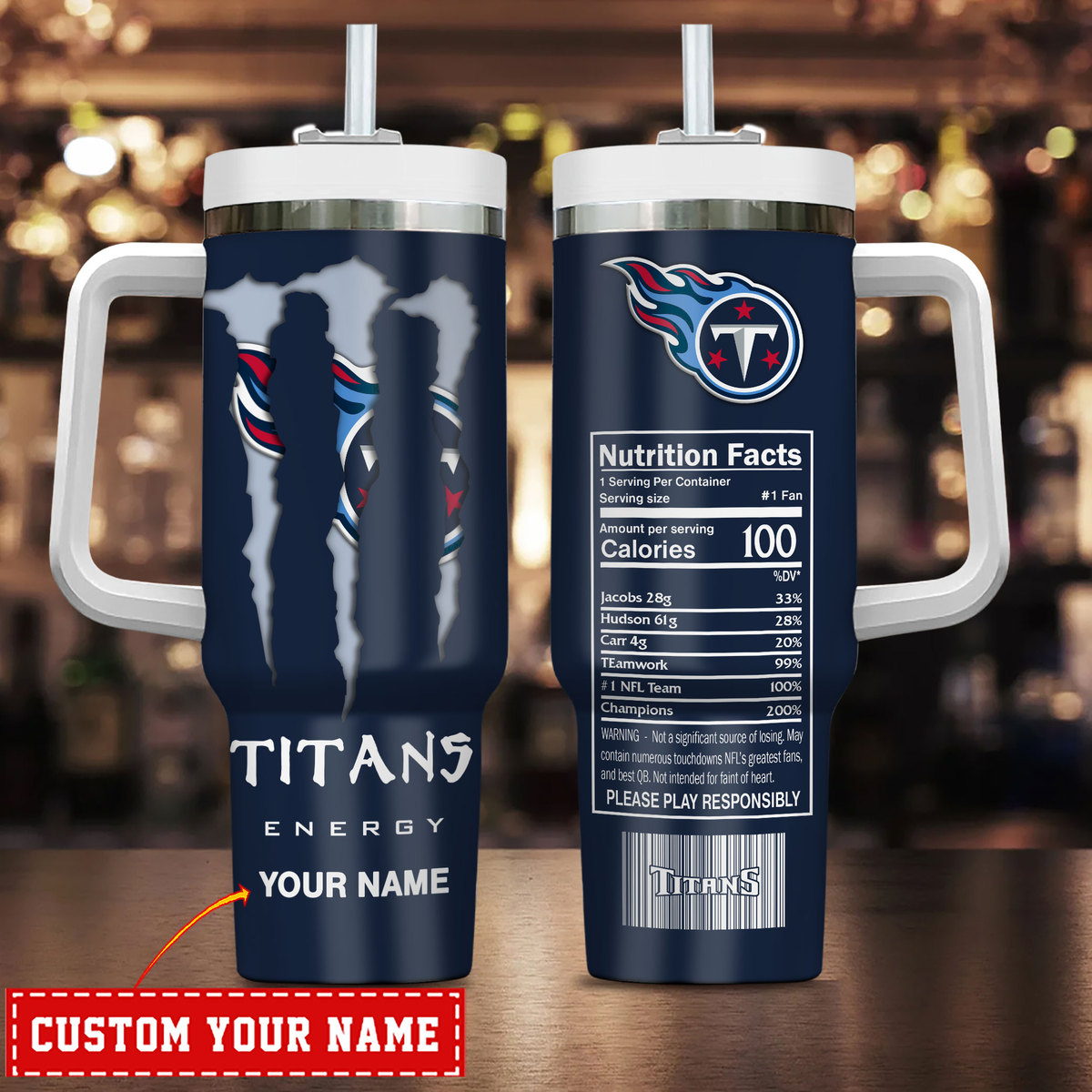 Personalized Titans Fan Mug with Custom Name - Perfect Gift for Enthusiasts