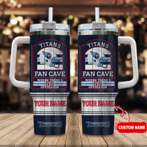 Customizable Titans Fan Cave Tumbler - Personalized NFL Drinkware Gift