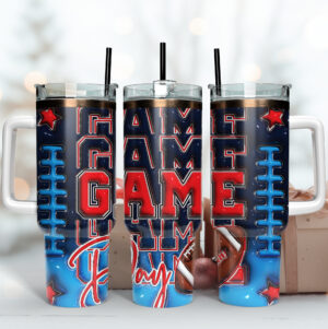 Ultimate Game Day Tumbler - Insulated Football Fan Mug with Handle & Straw