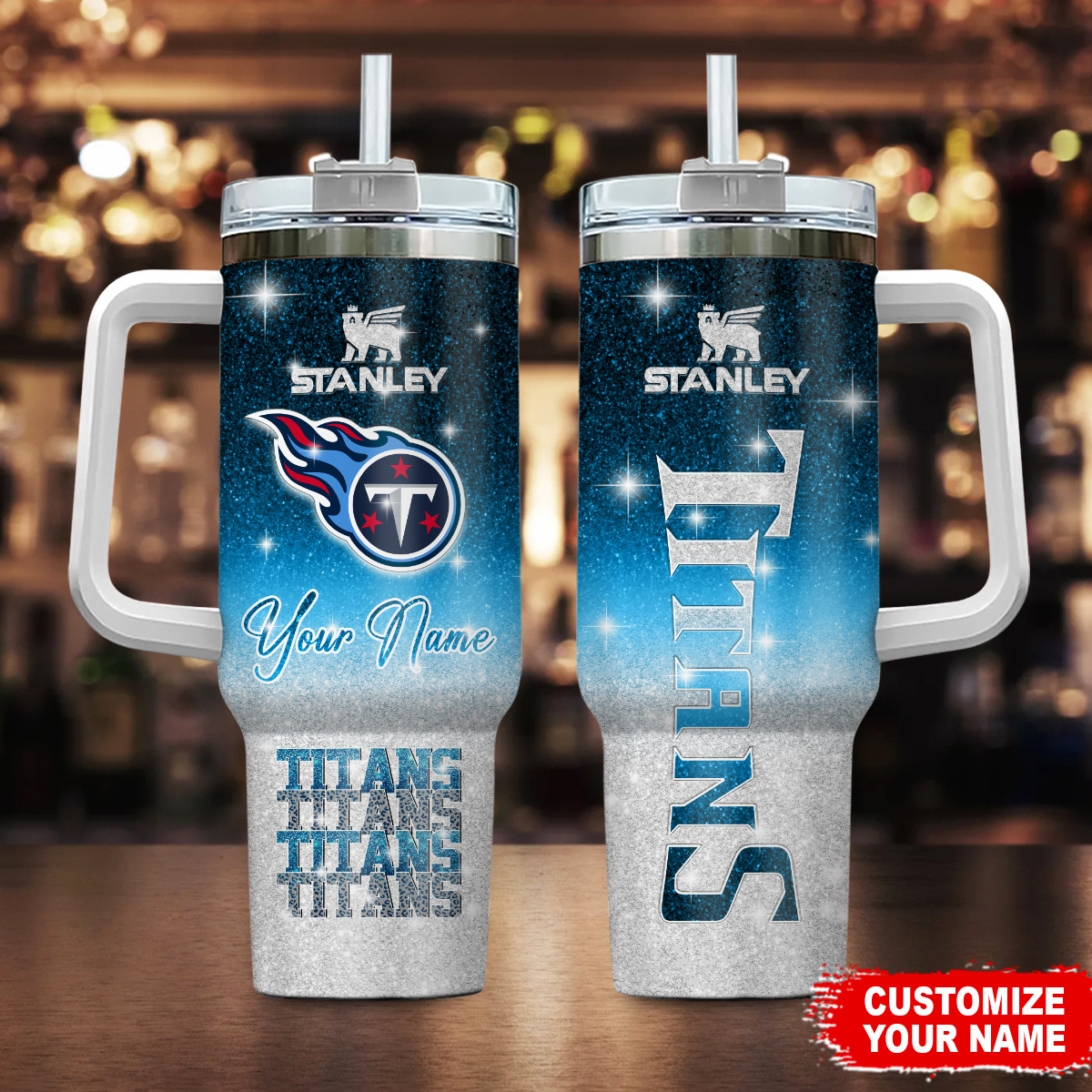 Personalized NFL Team Tumbler - Custom Name Insulated Mug for Fans