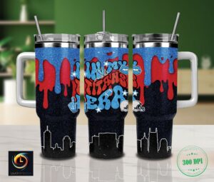 Vibrant Drip-Design Tumbler with Straw & Handle - Perfect for Travel & Gifts