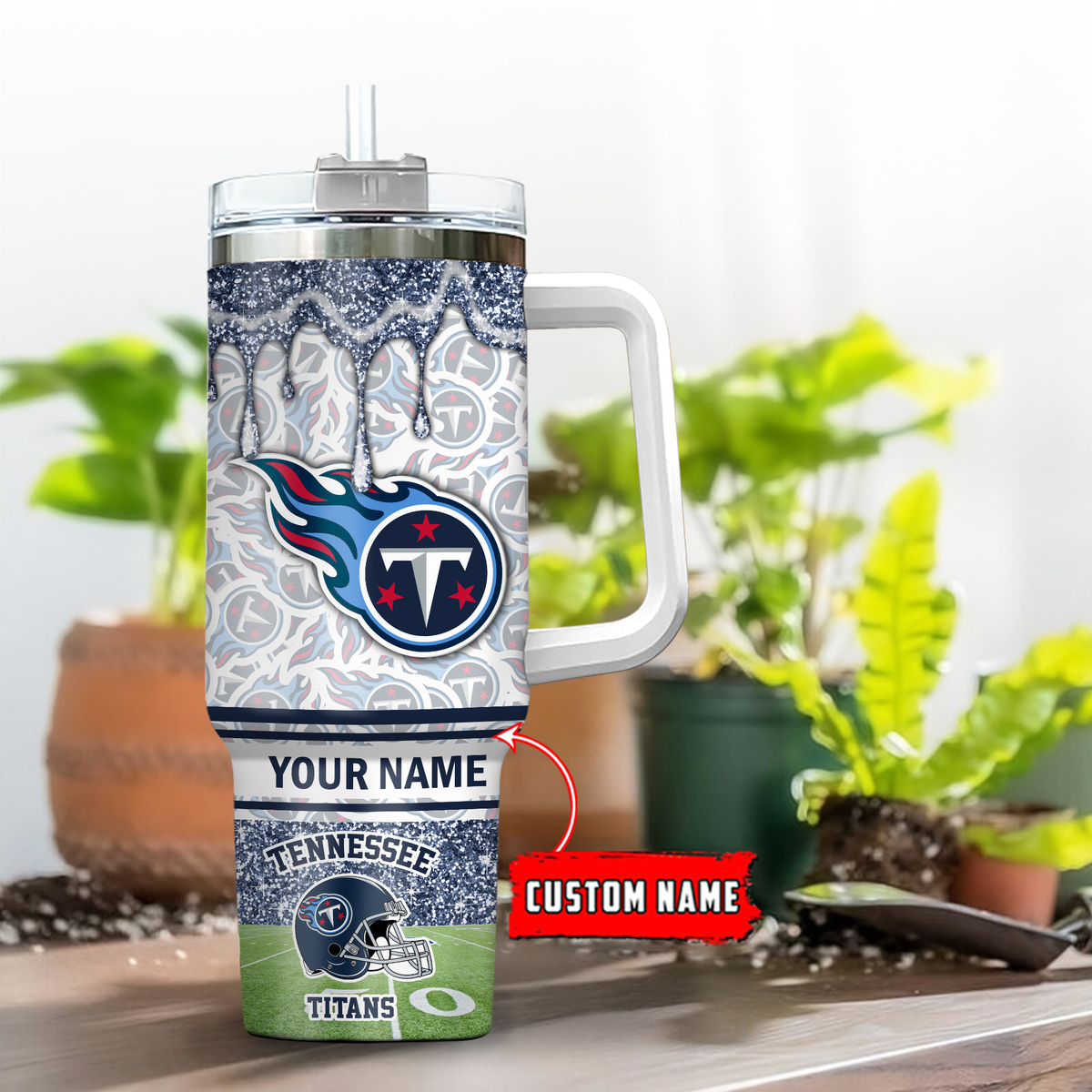 Custom Name Tennessee Titans Tumbler - Personalized NFL Fan Gift