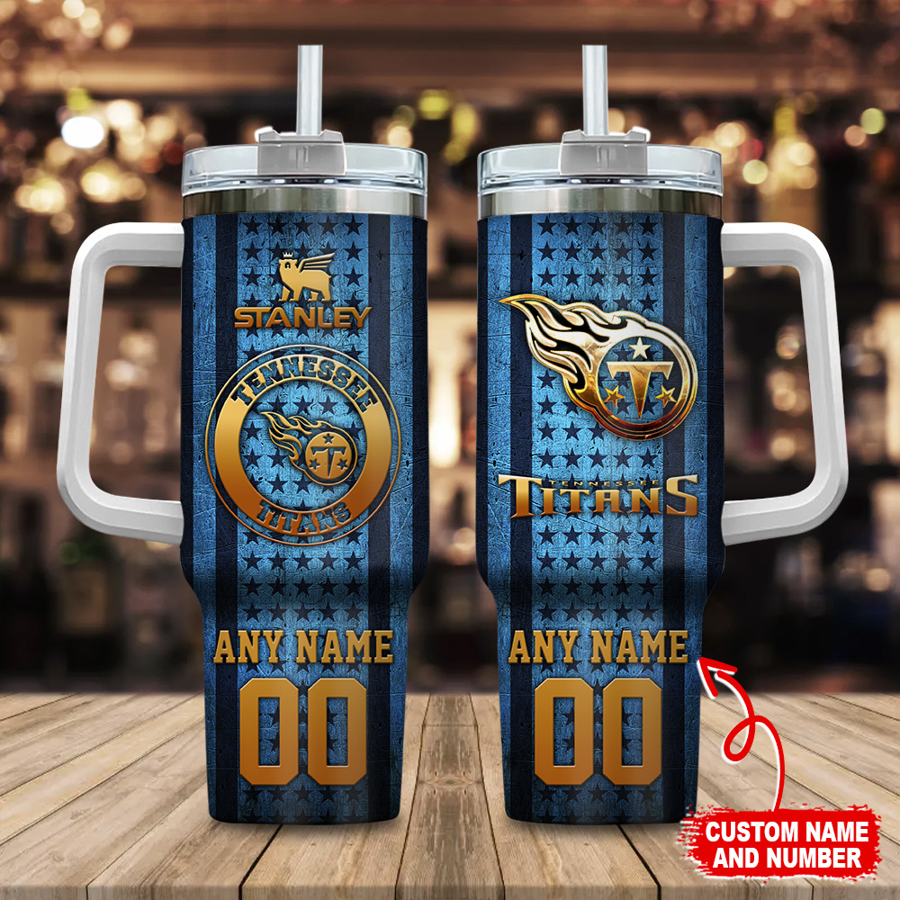 Customizable Tennessee Titans Tumbler - Personalized Name & Number