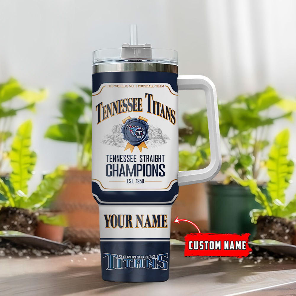 Custom Tennessee Titans Championship Tumbler with Handle - Personalized Gift - Image 2