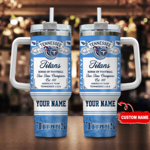 Custom Tennessee Titans Tumbler Mug - Personalized Football Champion Gift