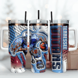 Tennessee Titans Football Tumbler - Double Wall Insulated with Straw