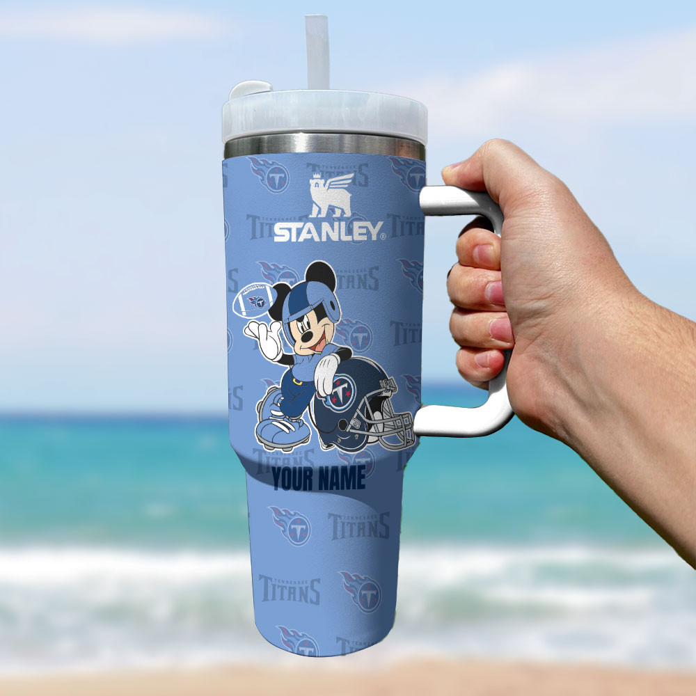 Personalized Titans Mickey Mouse Stanley Tumbler - Custom Name Sports Mug - Image 2