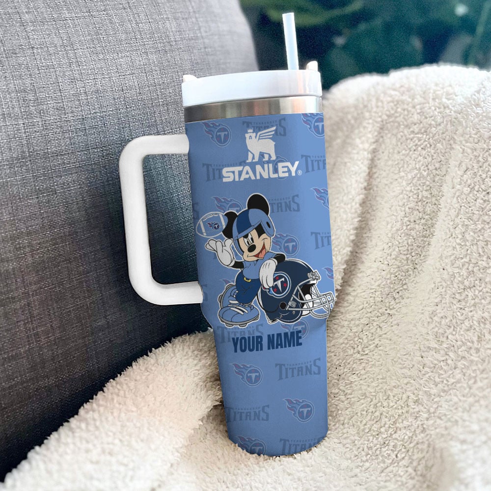 Personalized Titans Mickey Mouse Stanley Tumbler - Custom Name Sports Mug - Image 3