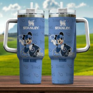 Personalized Titans Mickey Mouse Stanley Tumbler - Custom Name Sports Mug