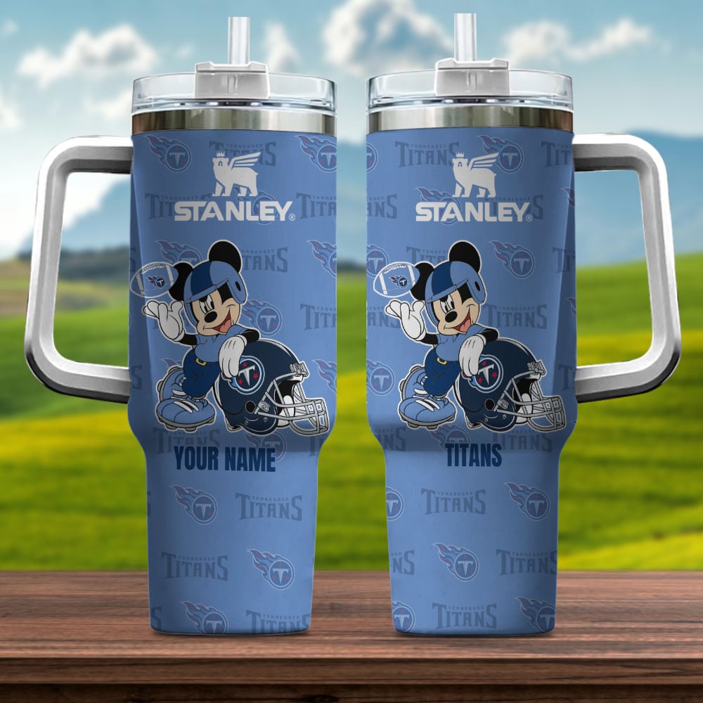 Personalized Titans Mickey Mouse Stanley Tumbler - Custom Name Sports Mug