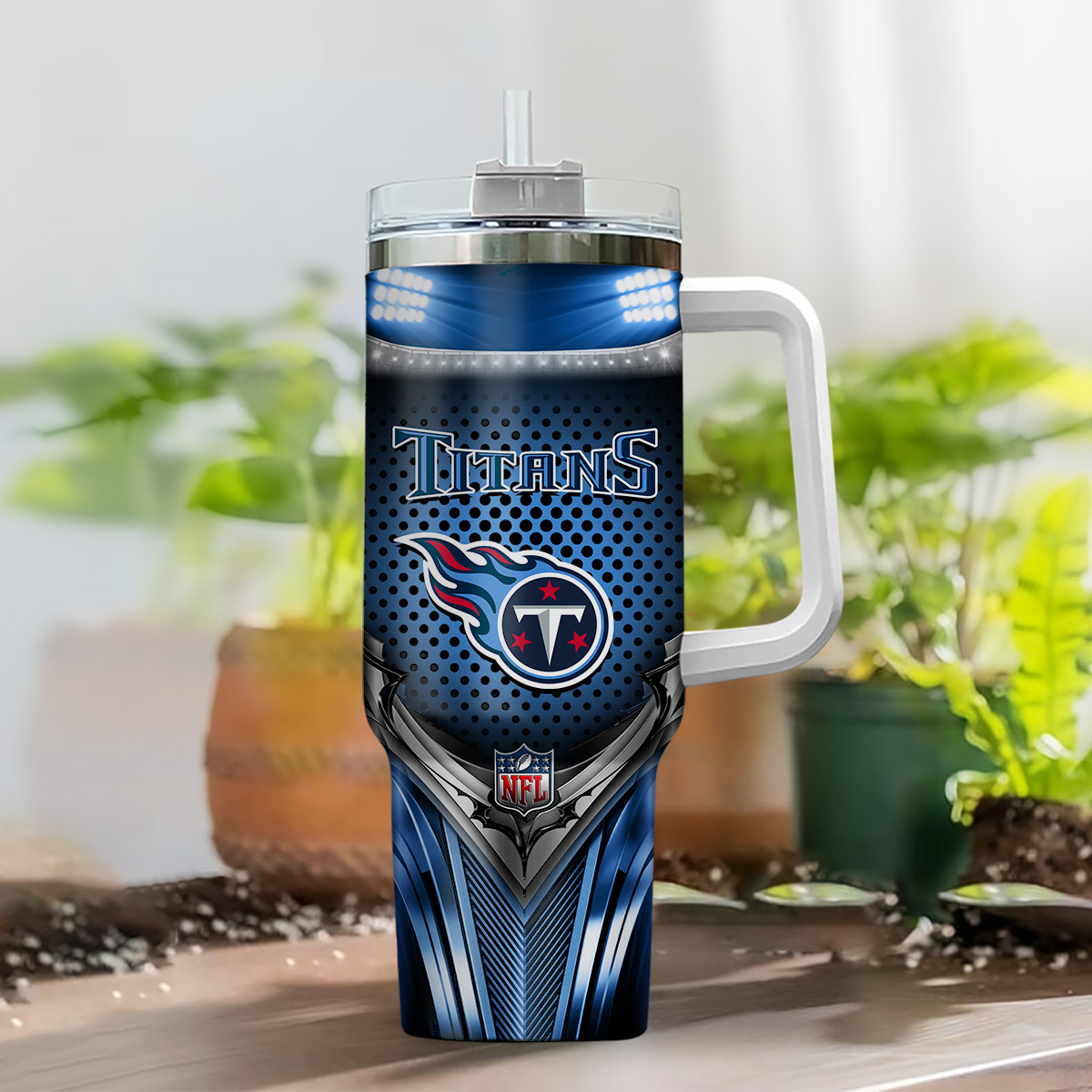 Personalized Titans Fan Tumbler with Handle - Customizable Name & Team Spirit - Image 2