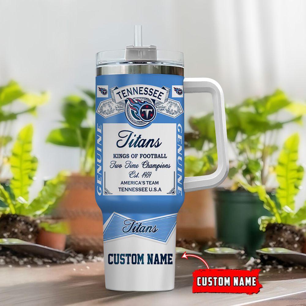 Customizable Tennessee Titans Tumbler – Ultimate Fan Gift with Handle & Straw - Image 2