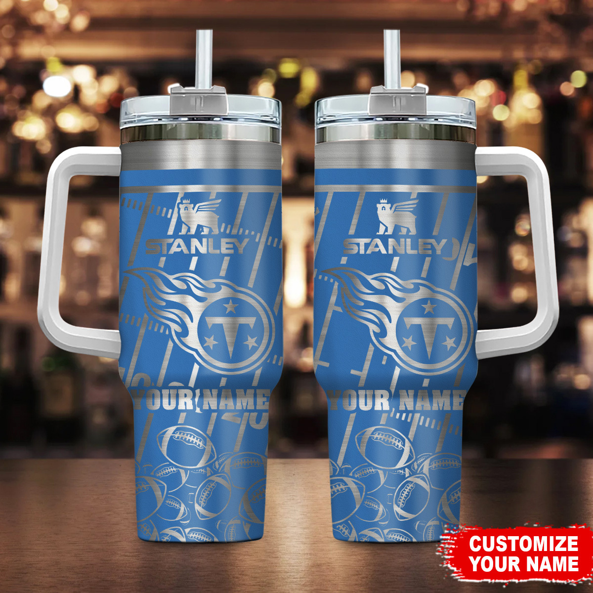 Customizable Stanley NFL Tumbler - Show Your Team Spirit with Personalized Name