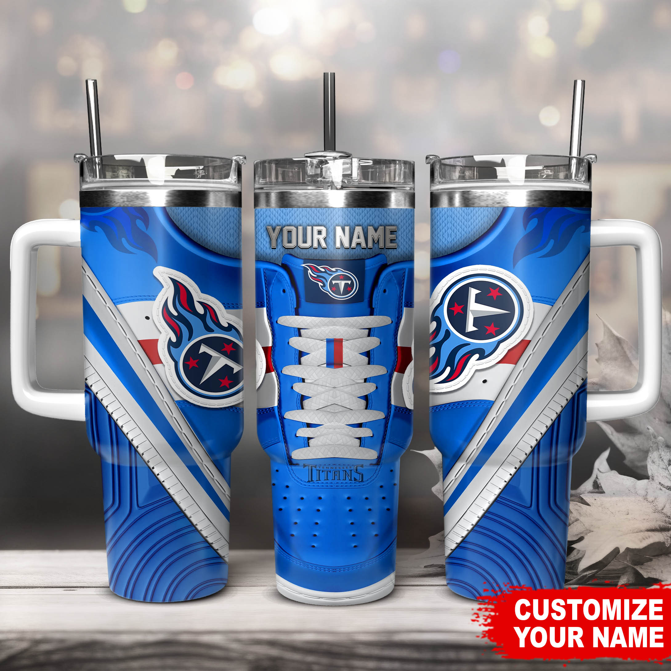Customizable Sports Team Tumbler Mug with Straw - Personalize with Your Name