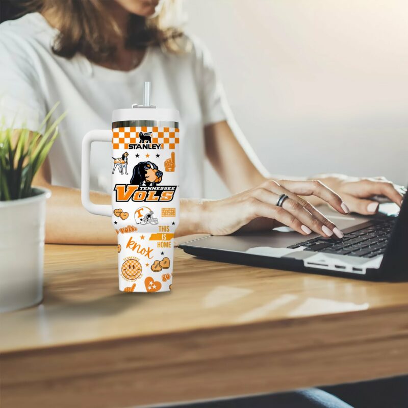 Tennessee Volunteers NCAA Sports Custom Stanley Quencher 40oz Stainless Steel Tumbler With Handle - Threewoofs - Image 7