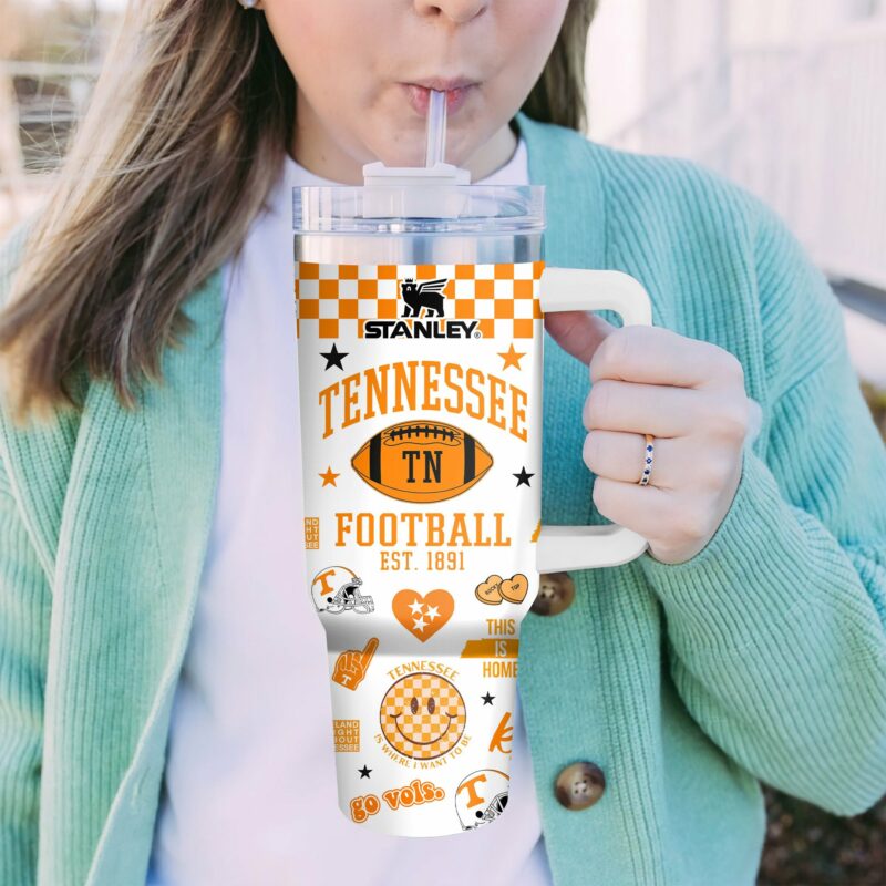 Tennessee Volunteers NCAA Sports Custom Stanley Quencher 40oz Stainless Steel Tumbler With Handle - Threewoofs - Image 6
