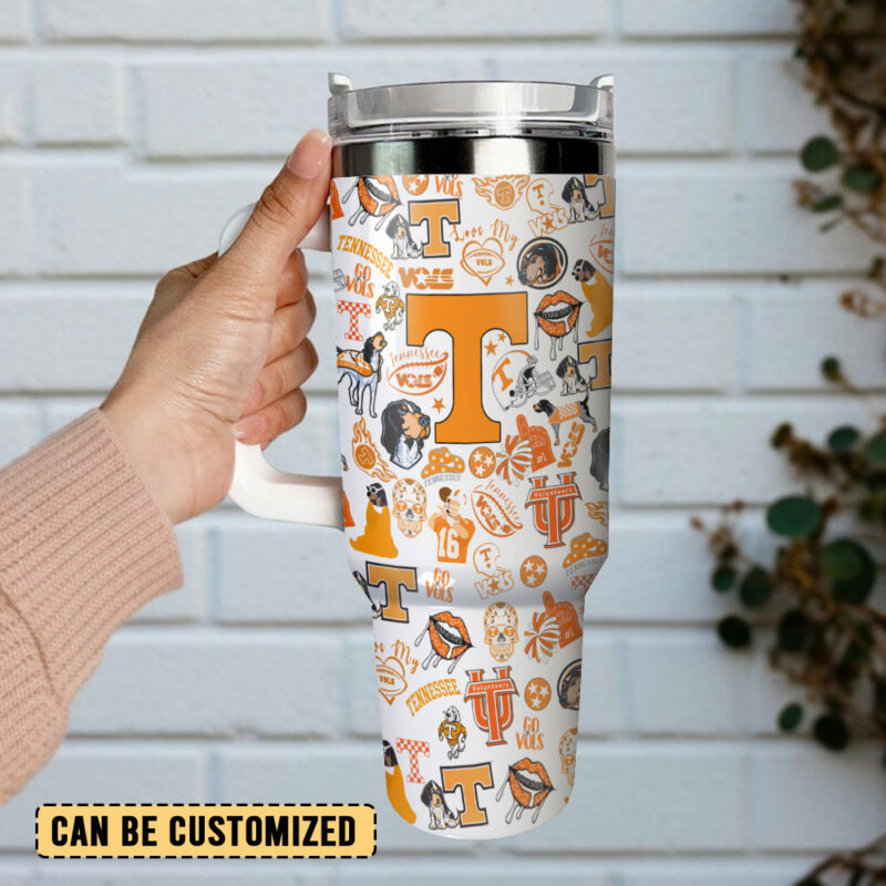 Tennessee Volunteers NCAA Sports Custom Stanley Quencher 40oz Stainless Steel Tumbler With Handle - Threewoofs - Image 3