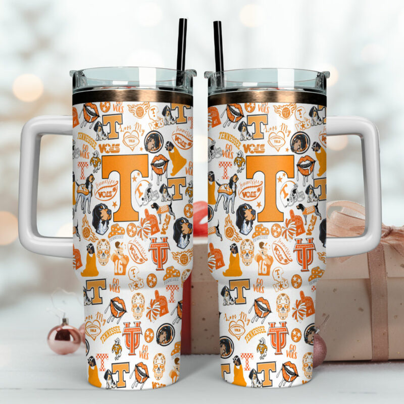 Tennessee Volunteers NCAA Sports Custom Stanley Quencher 40oz Stainless Steel Tumbler With Handle - Threewoofs - Image 4