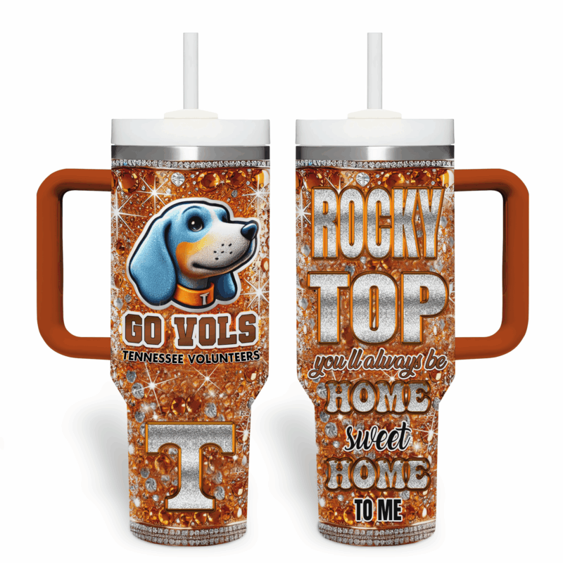 Tennessee Volunteers NCAA Sports Custom Stanley Quencher 40oz Stainless Steel Tumbler With Handle - Threewoofs - Image 2