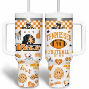 Tennessee Volunteers NCAA Sports Custom Stanley Quencher 40oz Stainless Steel Tumbler With Handle - Threewoofs