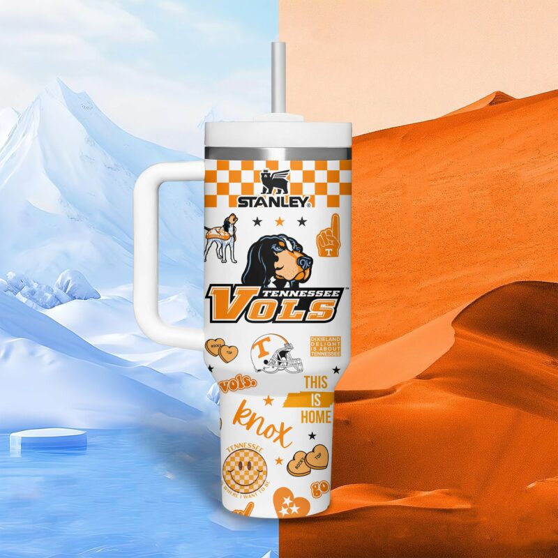Tennessee Volunteers NCAA Sports Custom Stanley Quencher 40oz Stainless Steel Tumbler With Handle - Threewoofs - Image 4