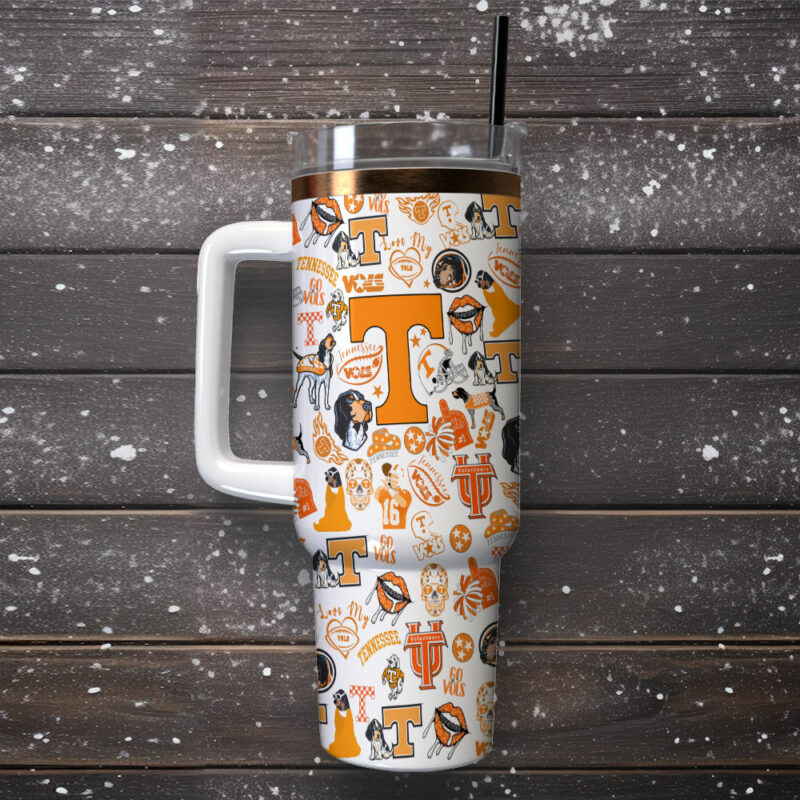 Tennessee Volunteers NCAA Sports Custom Stanley Quencher 40oz Stainless Steel Tumbler With Handle - Threewoofs - Image 2