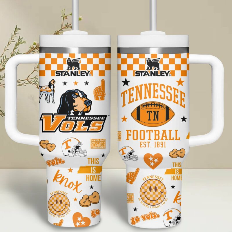 Tennessee Volunteers NCAA Sports Custom Stanley Quencher 40oz Stainless Steel Tumbler With Handle - Threewoofs - Image 2