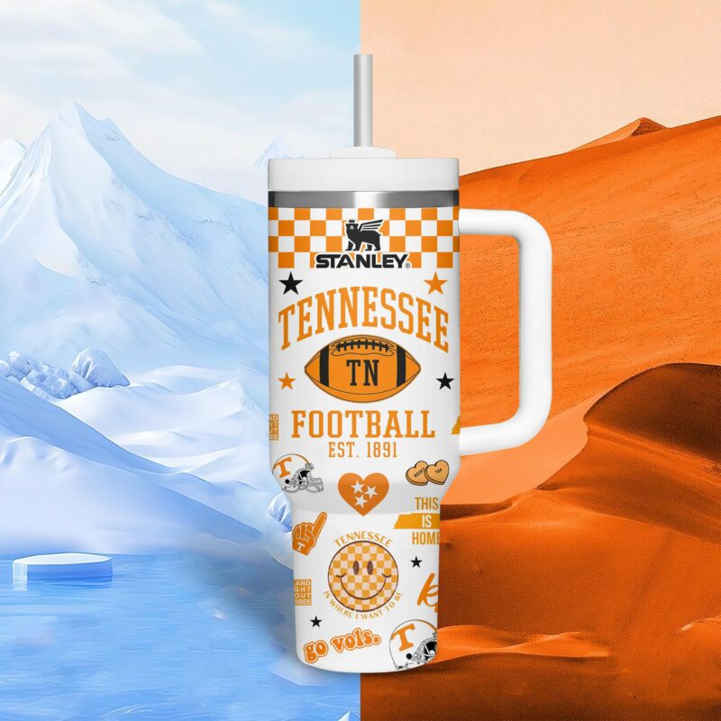 Tennessee Volunteers NCAA Sports Custom Stanley Quencher 40oz Stainless Steel Tumbler With Handle - Threewoofs - Image 3