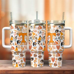 Tennessee Volunteers NCAA Sports Custom Stanley Quencher 40oz Stainless Steel Tumbler With Handle - Threewoofs