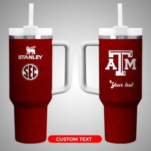 Texas A&M Aggies¬†NCAA Custom Stanley Quencher 40oz Stainless Steel - Threewoofs