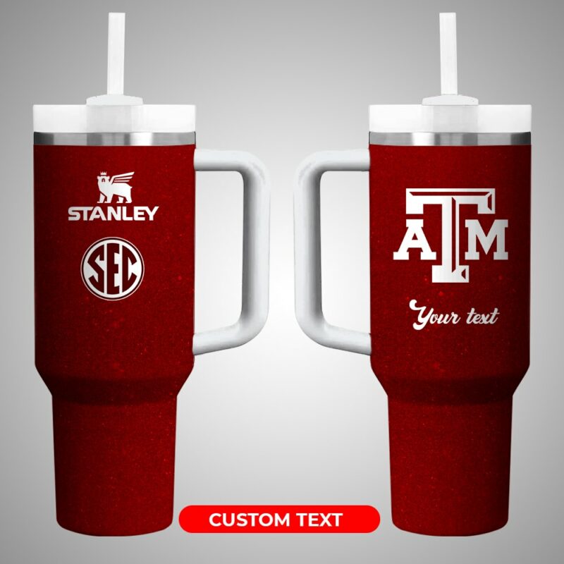 Texas A&M Aggies¬†NCAA Custom Stanley Quencher 40oz Stainless Steel - Threewoofs