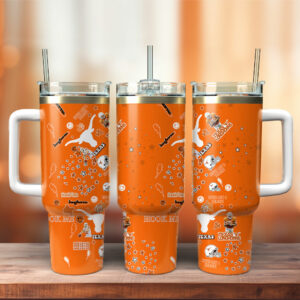 Texas Longhorns NCAA Custom Stanley Quencher 40oz Stainless Steel Tumbler With Handle - Threewoofs