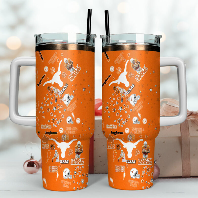 Texas Longhorns NCAA Custom Stanley Quencher 40oz Stainless Steel Tumbler With Handle - Threewoofs - Image 4