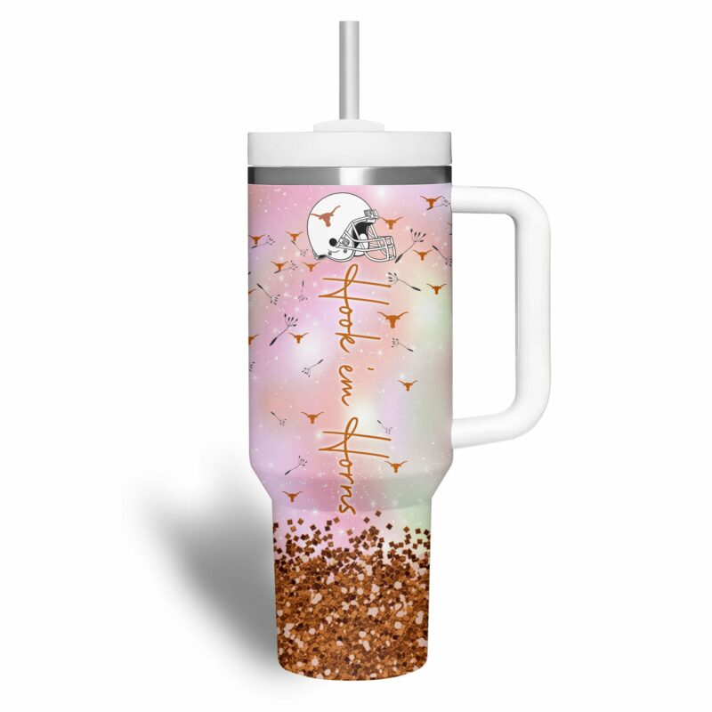 Texas Longhorns NCAA Sports Custom Stanley Quencher 40oz Stainless Steel Tumbler With Handle - Threewoofs - Image 3