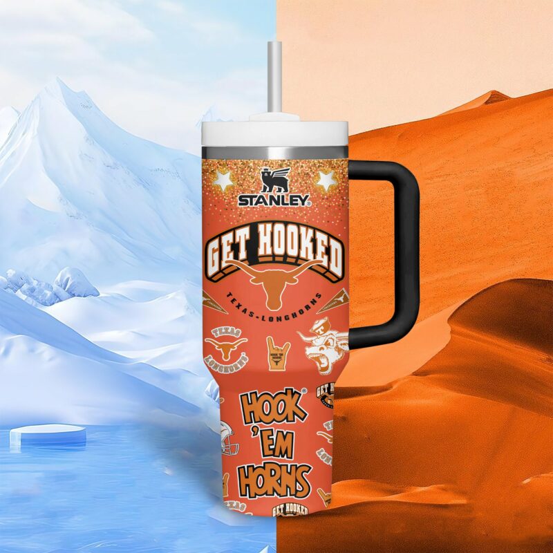 Texas Longhorns NCAA Sports Custom Stanley Quencher 40oz Stainless Steel Tumbler With Handle - Threewoofs - Image 5