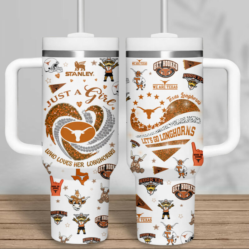 Texas Longhorns NCAA Sports Custom Stanley Quencher 40oz Stainless Steel Tumbler With Handle - Threewoofs - Image 5