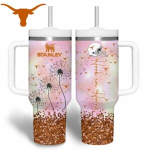 Texas Longhorns NCAA Sports Custom Stanley Quencher 40oz Stainless Steel Tumbler With Handle - Threewoofs