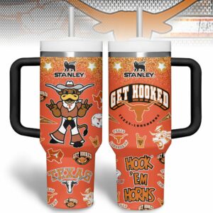 Texas Longhorns NCAA Sports Custom Stanley Quencher 40oz Stainless Steel Tumbler With Handle - Threewoofs