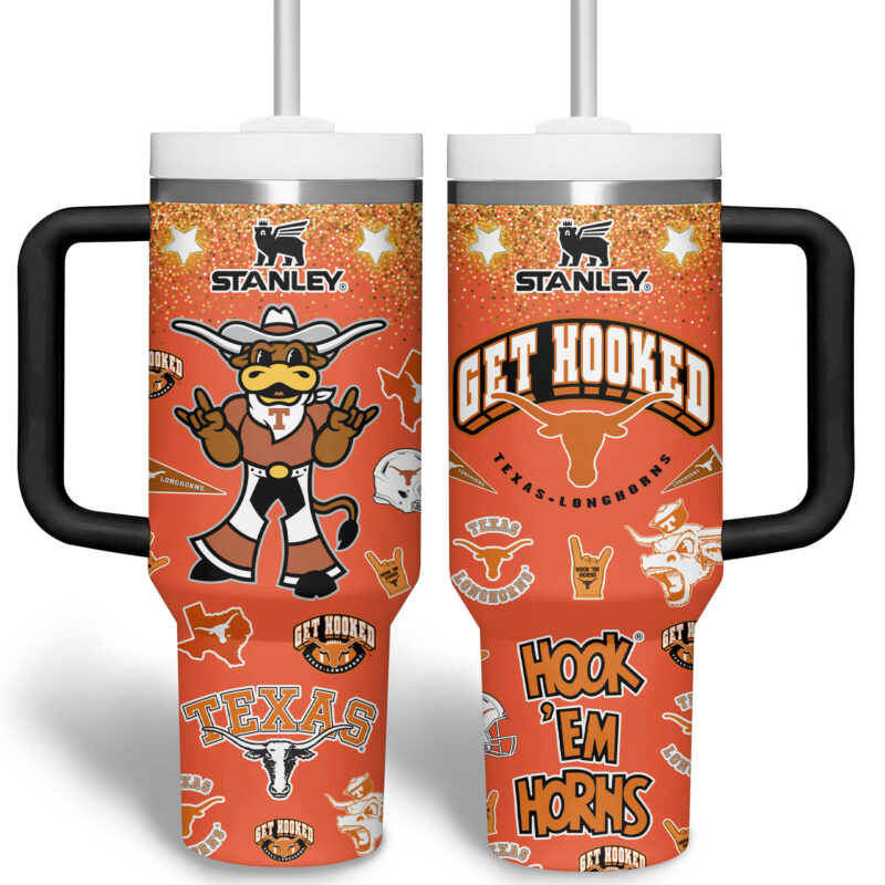 Texas Longhorns NCAA Sports Custom Stanley Quencher 40oz Stainless Steel Tumbler With Handle - Threewoofs - Image 2