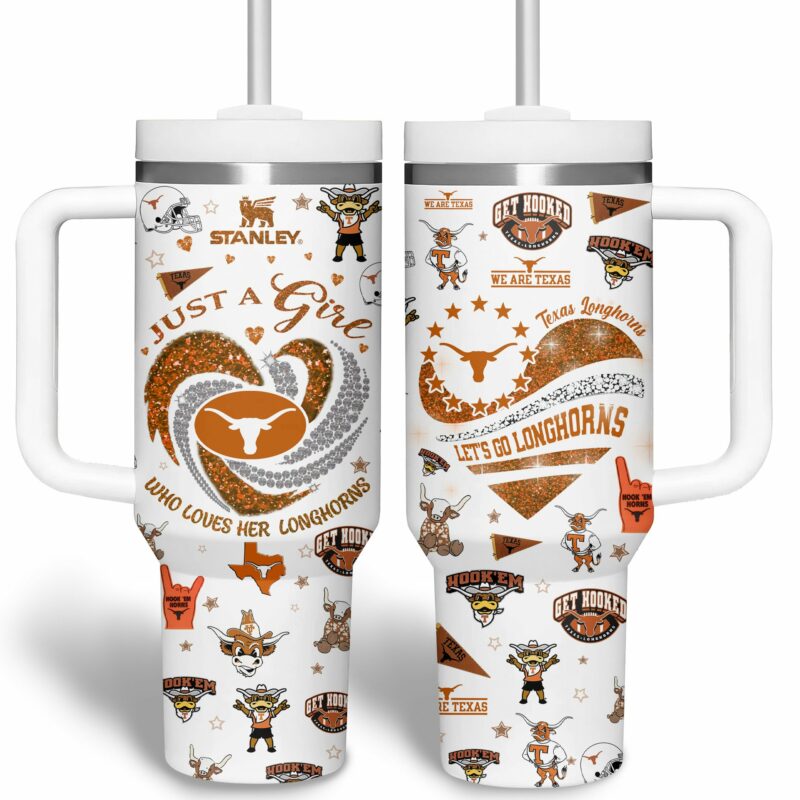 Texas Longhorns NCAA Sports Custom Stanley Quencher 40oz Stainless Steel Tumbler With Handle - Threewoofs - Image 6