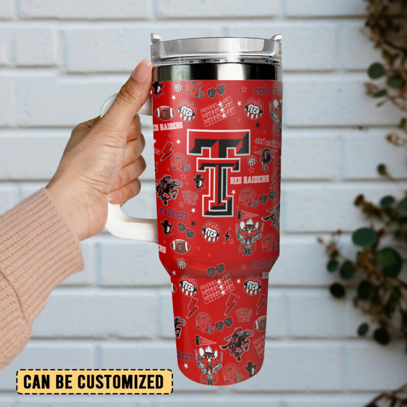 Texas Tech Red Raiders NCAA Custom Stanley Quencher 40oz Stainless Steel Tumbler With Handle - Threewoofs - Image 3