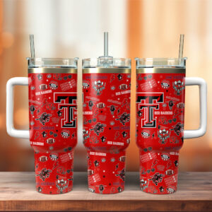 Texas Tech Red Raiders NCAA Custom Stanley Quencher 40oz Stainless Steel Tumbler With Handle - Threewoofs