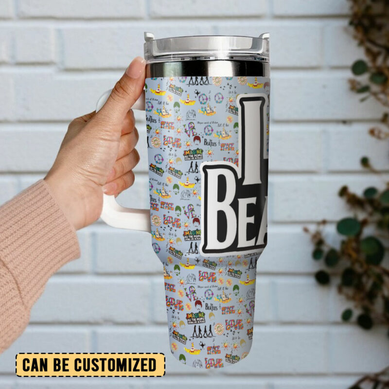 The Beatles Music Custom Stanley Quencher 40oz Stainless Steel Tumbler With Handle - Threewoofs - Image 3